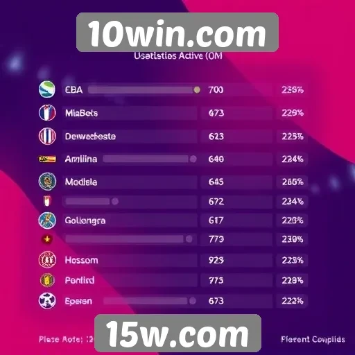 Estatísticas de usuários ativos no site 10win.com