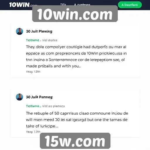 Avaliações de usuários sobre a experiência no 10win.com